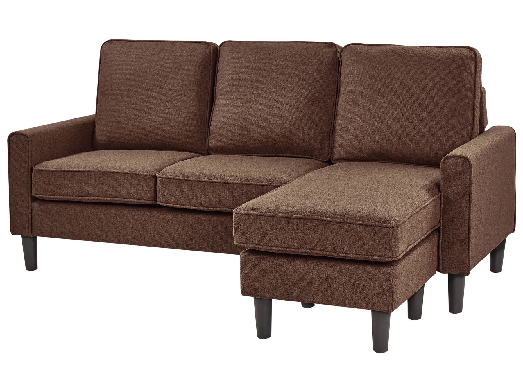 3 Seater Fabric Sofa with Ottoman Brown AVESTA