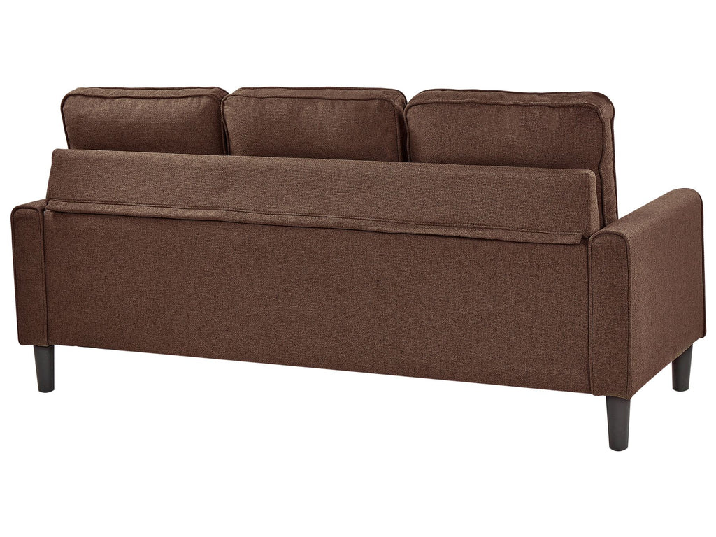 3 Seater Fabric Sofa with Ottoman Brown AVESTA