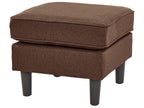 3 Seater Fabric Sofa with Ottoman Brown AVESTA