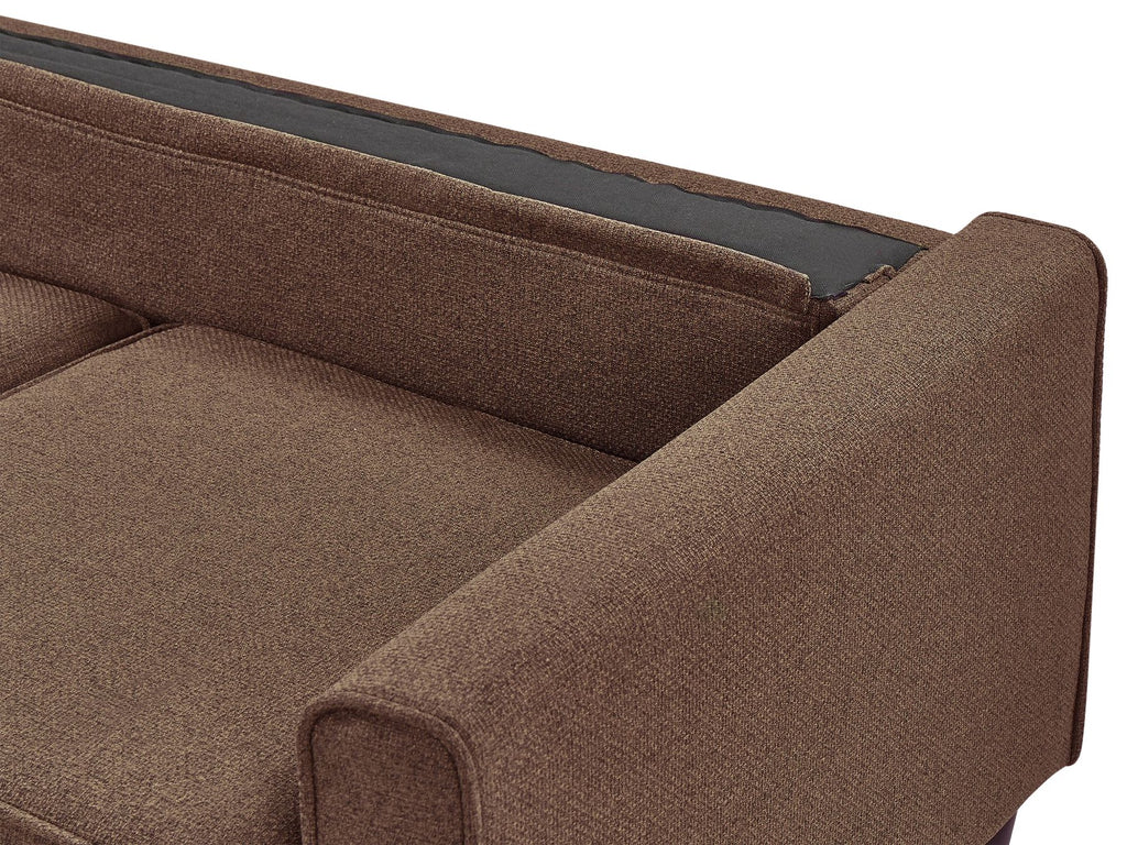 3 Seater Fabric Sofa with Ottoman Brown AVESTA