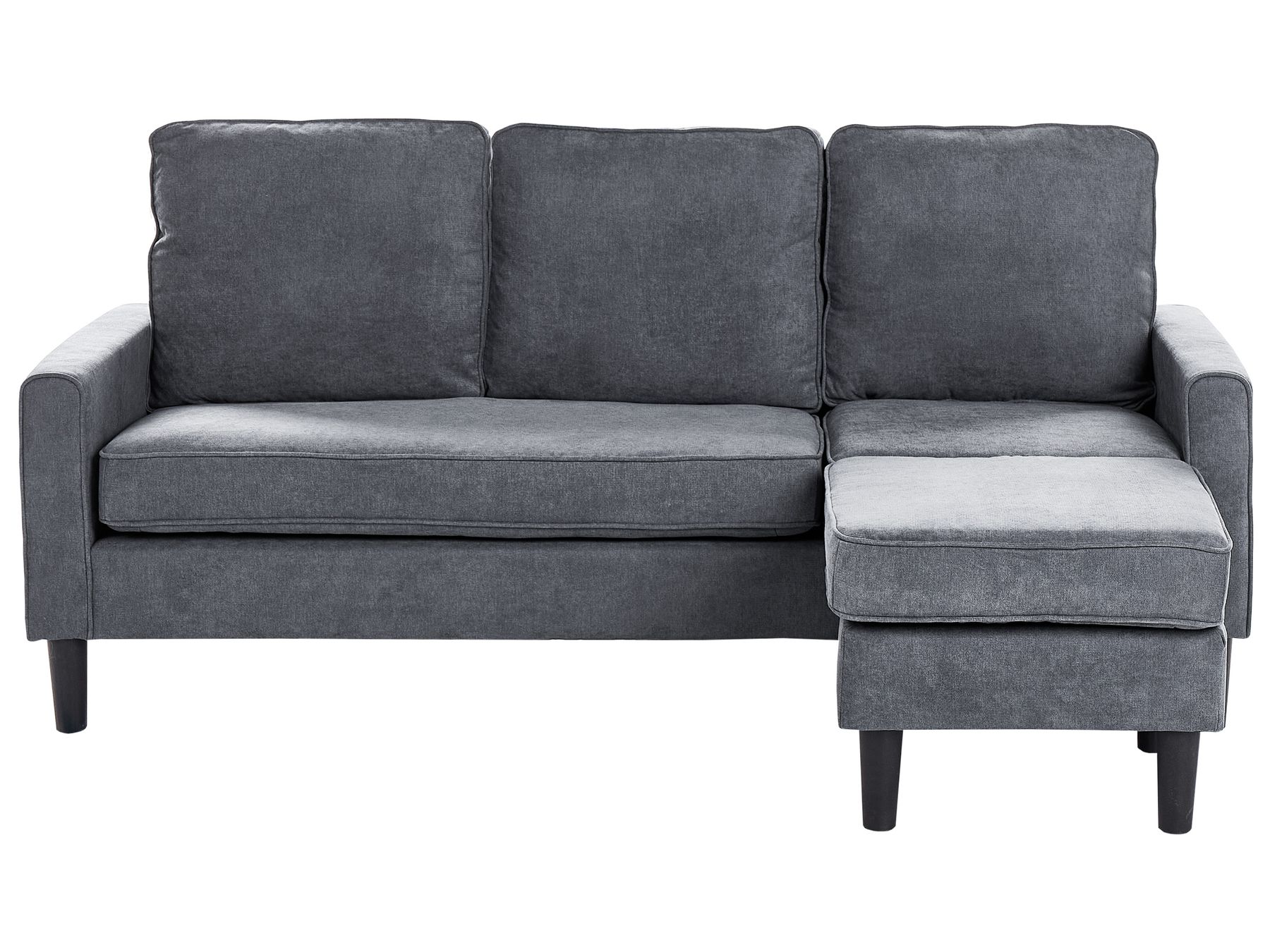 3 Seater Fabric Sofa with Ottoman Dark Grey AVESTA