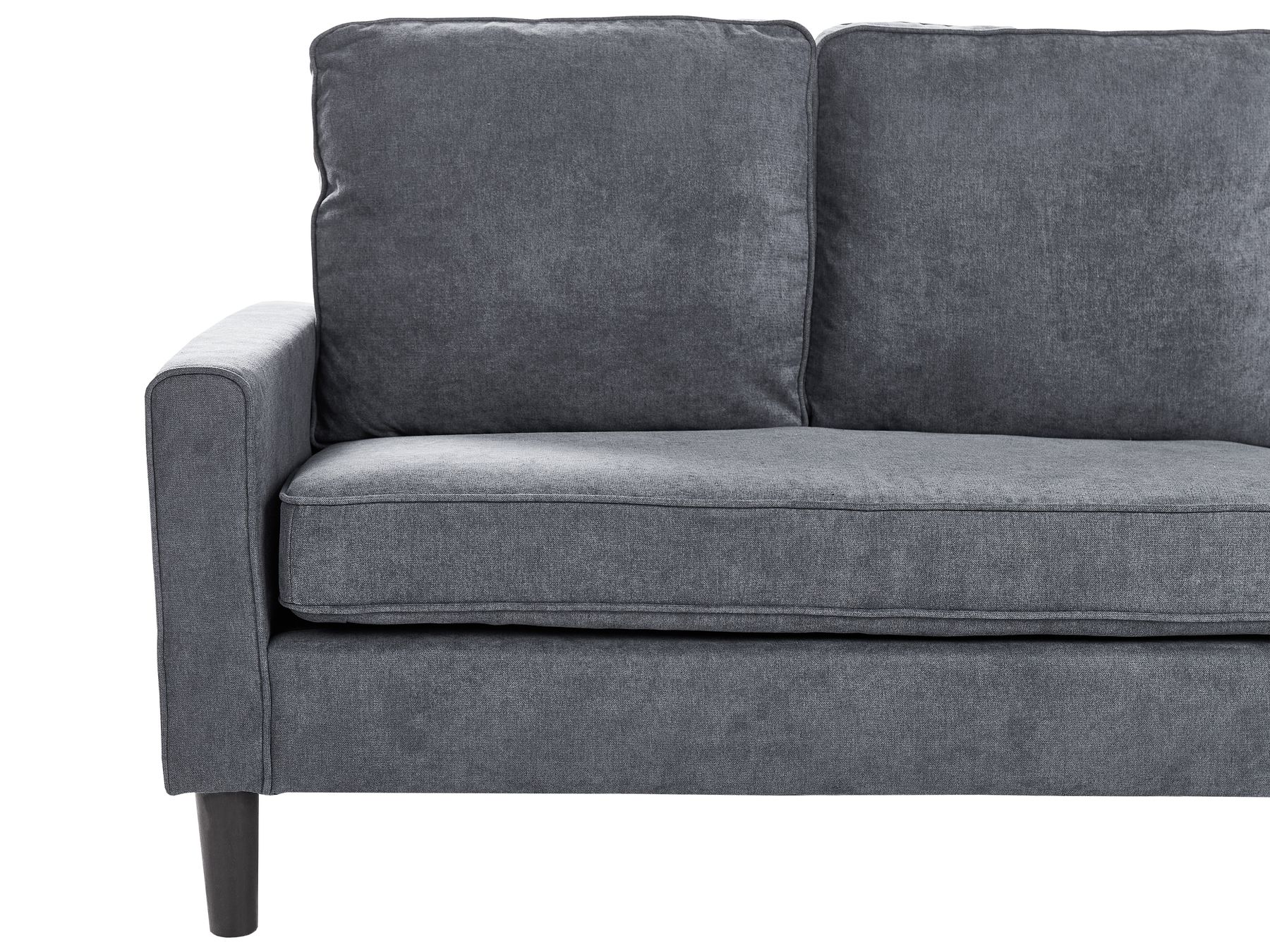 3 Seater Fabric Sofa with Ottoman Dark Grey AVESTA
