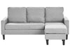 3 Seater Fabric Sofa with Ottoman Light Grey