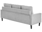 3 Seater Fabric Sofa with Ottoman Light Grey AVESTA