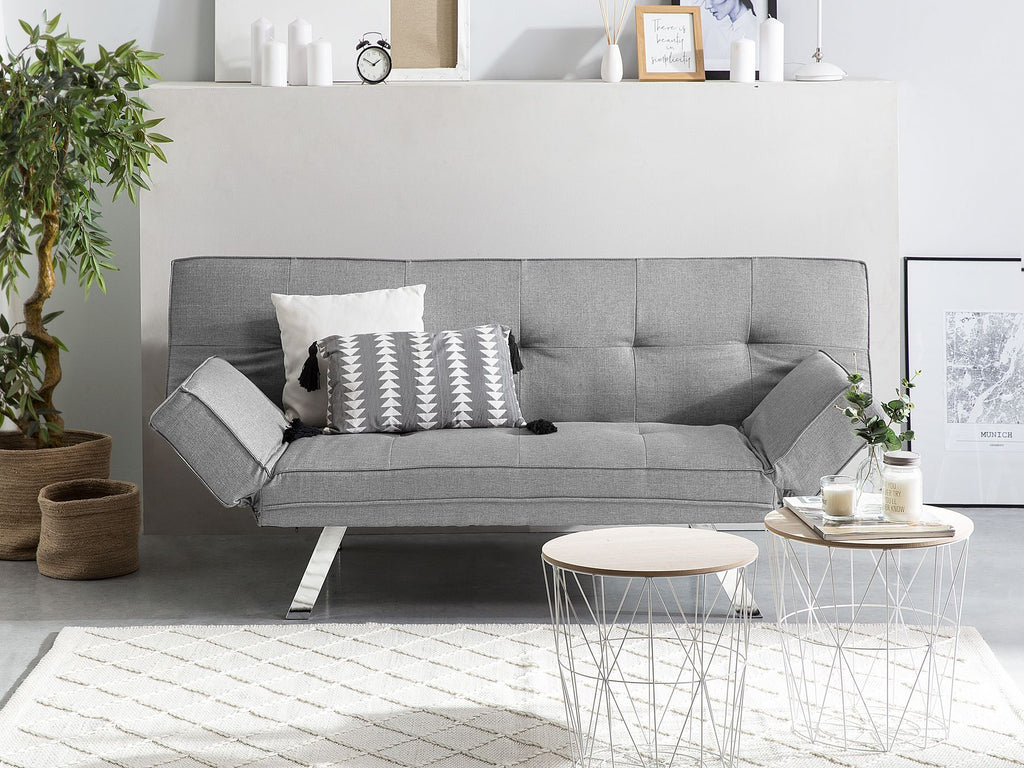 Sofa Bed BRISTOL Fabric Light Grey 3 Seater
