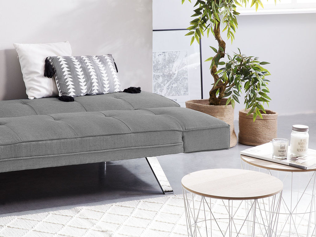 Sofa Bed BRISTOL Fabric Light Grey 3 Seater