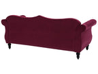 3 Seater Velvet Sofa Burgundy SKIEN
