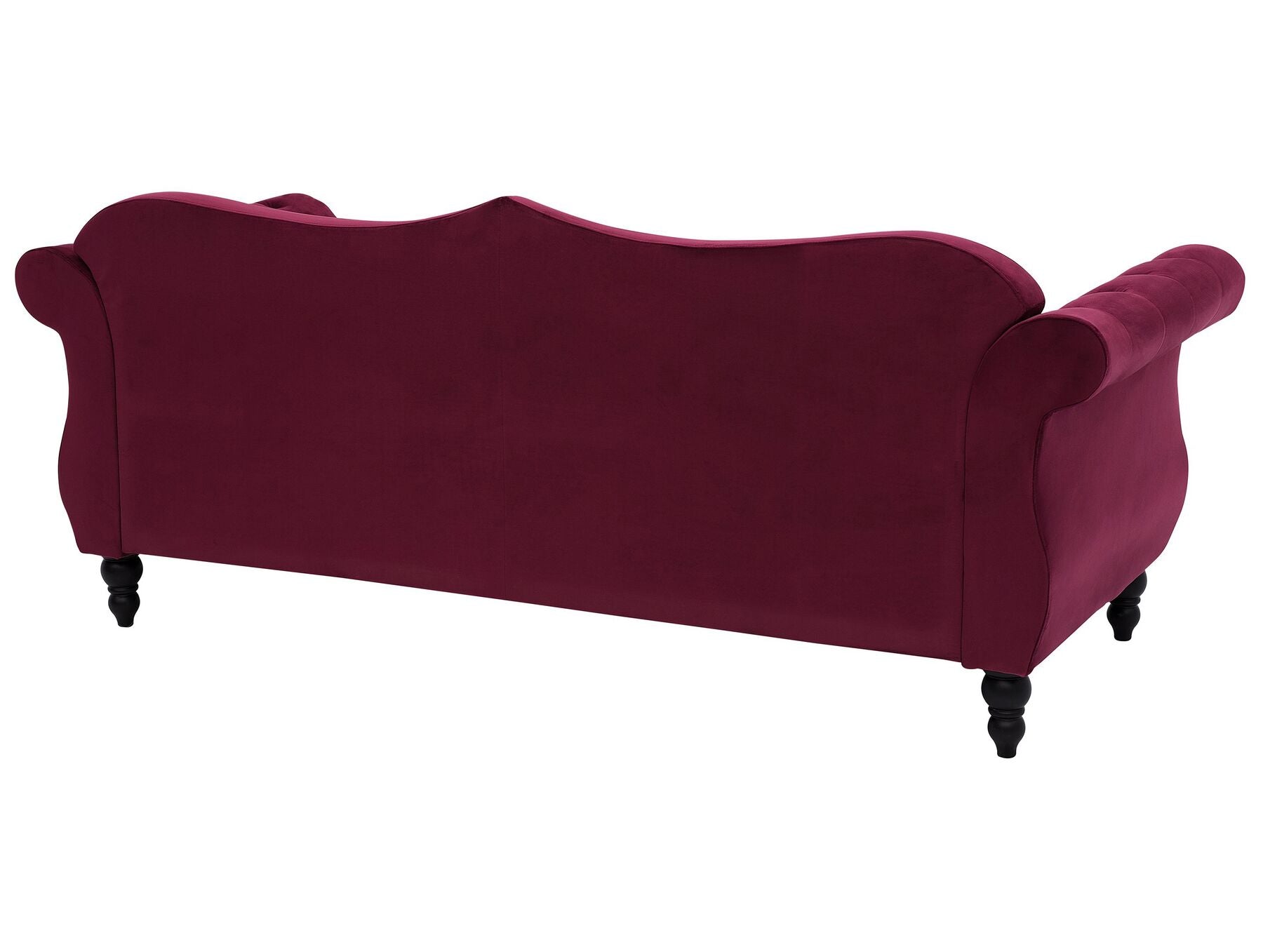 3 Seater Velvet Sofa Burgundy SKIEN