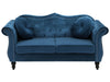 2 Seater Velvet Sofa Navy Blue
