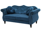 2 Seater Velvet Sofa Navy Blue SKIEN