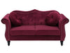 2 Seater Velvet Sofa Burgundy