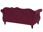 2 Seater Velvet Sofa Burgundy SKIEN