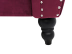 2 Seater Velvet Sofa Burgundy SKIEN