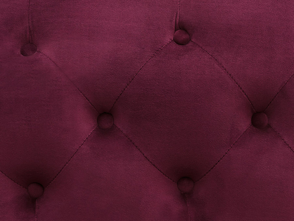 2 Seater Velvet Sofa Burgundy SKIEN