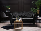 2 Seater Velvet Sofa Black SKIEN