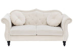 2 Seater Velvet Sofa Beige SKIEN