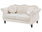 2 Seater Velvet Sofa Beige SKIEN
