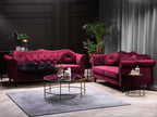 2 Seater Velvet Sofa Burgundy SKIEN