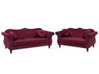 2 Seater Velvet Sofa Burgundy SKIEN