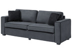 3 Seater Velvet Sofa Grey FALUN