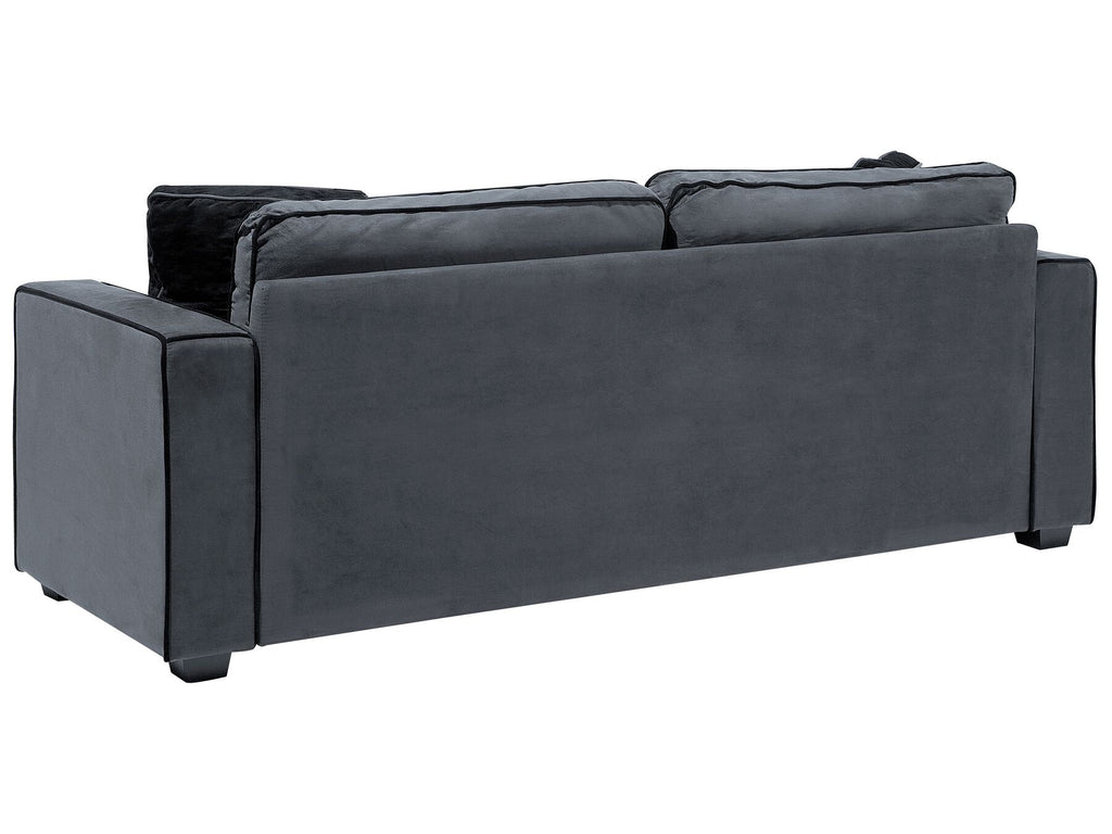 3 Seater Velvet Sofa Grey FALUN