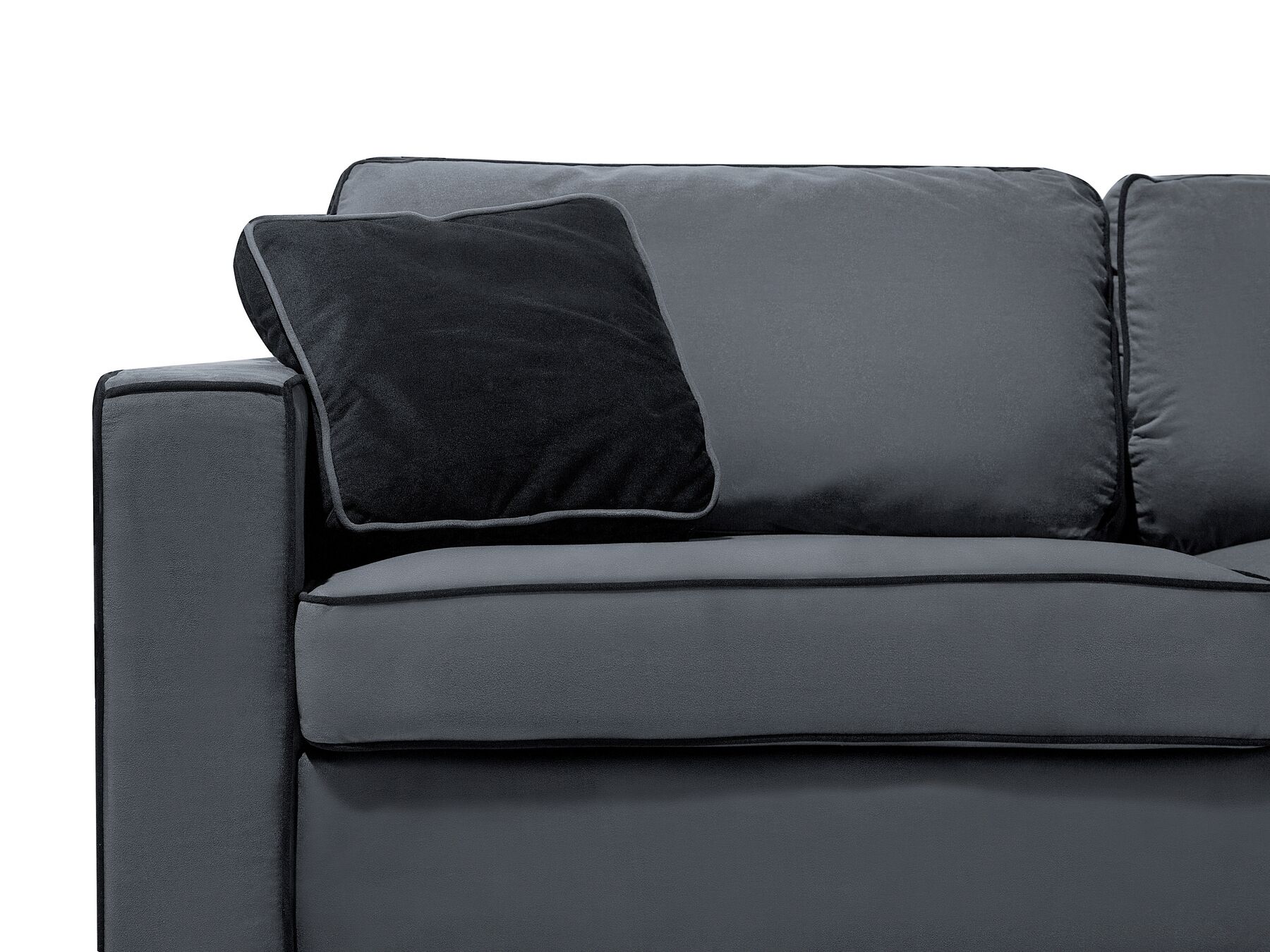 3 Seater Velvet Sofa Grey FALUN
