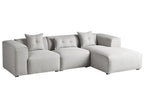 Corner Sofa DOLVA Fabric Light Grey 3 Seater Left Hand