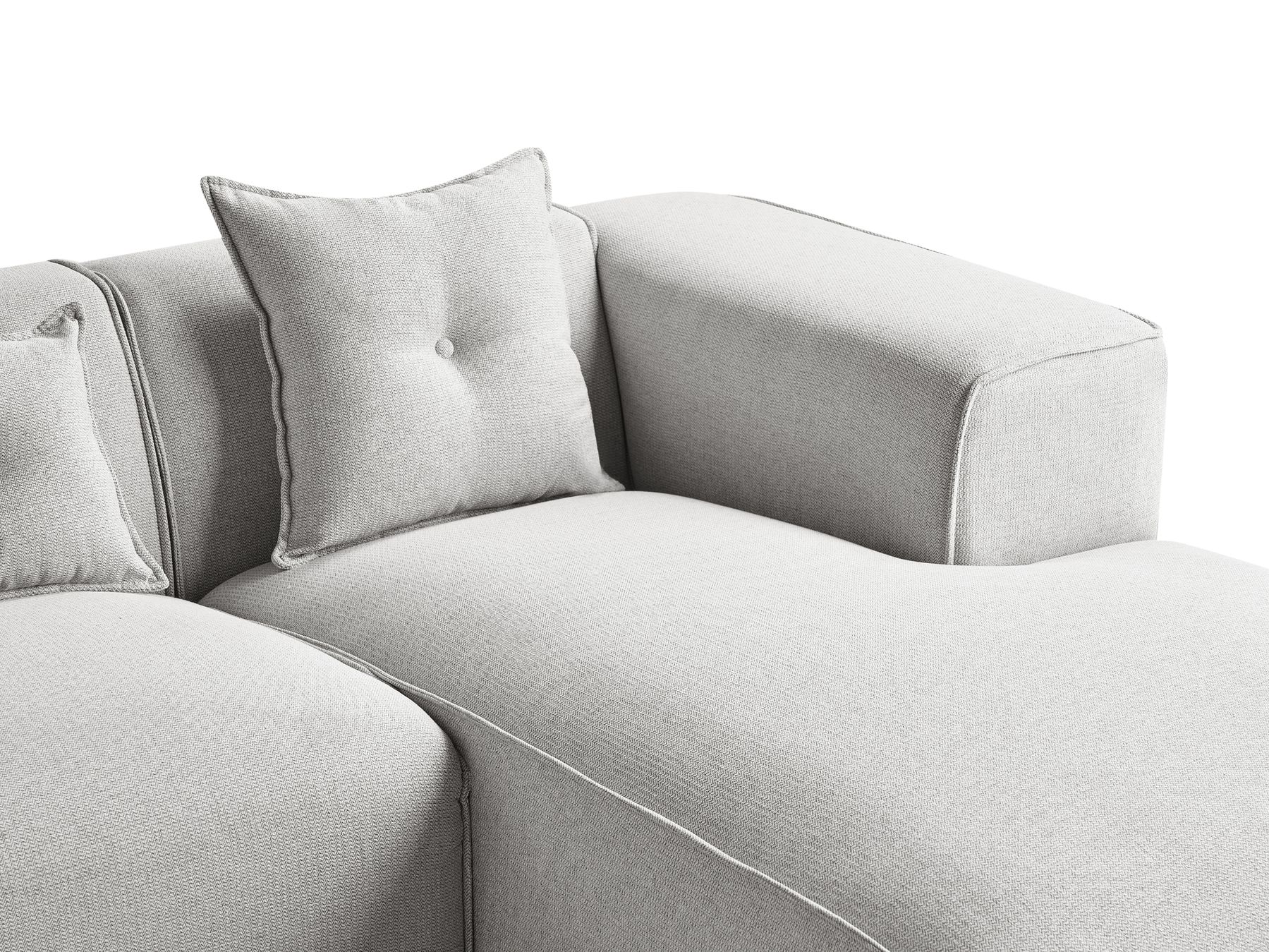 Corner Sofa DOLVA Fabric Light Grey 3 Seater Left Hand