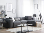 Corner Sofa DOLVA Fabric Dark Grey 3 Seater Left Hand