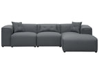 Corner Sofa DOLVA Fabric Dark Grey 3 Seater Left Hand