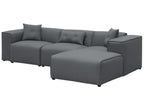 Corner Sofa DOLVA Fabric Dark Grey 3 Seater Left Hand