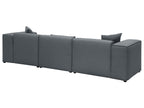 Corner Sofa DOLVA Fabric Dark Grey 3 Seater Left Hand