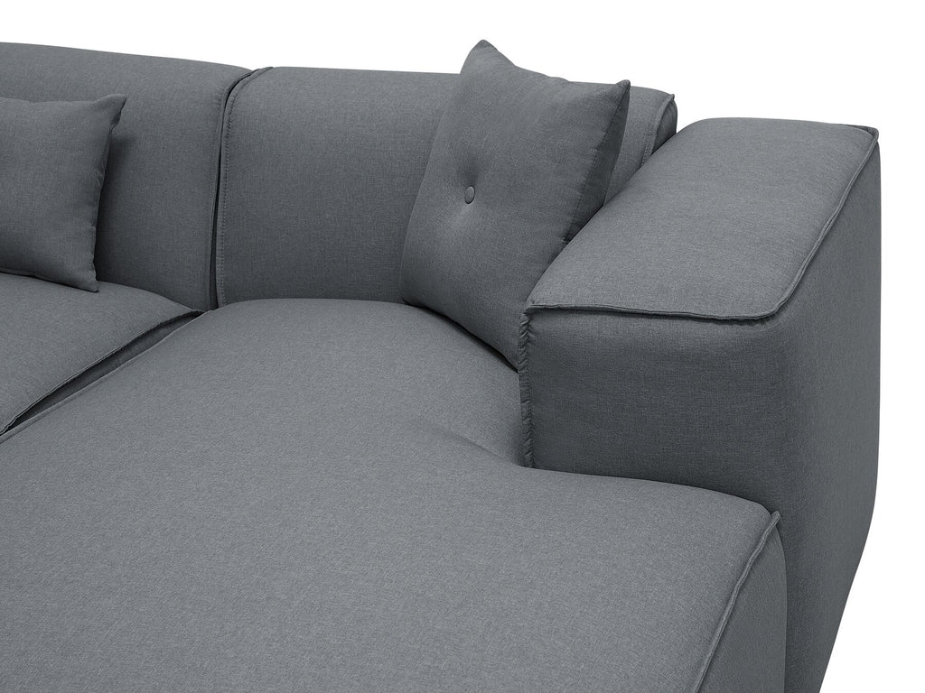 Corner Sofa DOLVA Fabric Dark Grey 3 Seater Left Hand