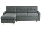 corner sofa bed flakk fabric dark grey with storage 4 seater right hand
