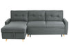 Corner Sofa Bed Fabric Dark Grey with Storage 4 Seater Right Hand
