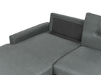corner sofa bed flakk fabric dark grey with storage 4 seater right hand