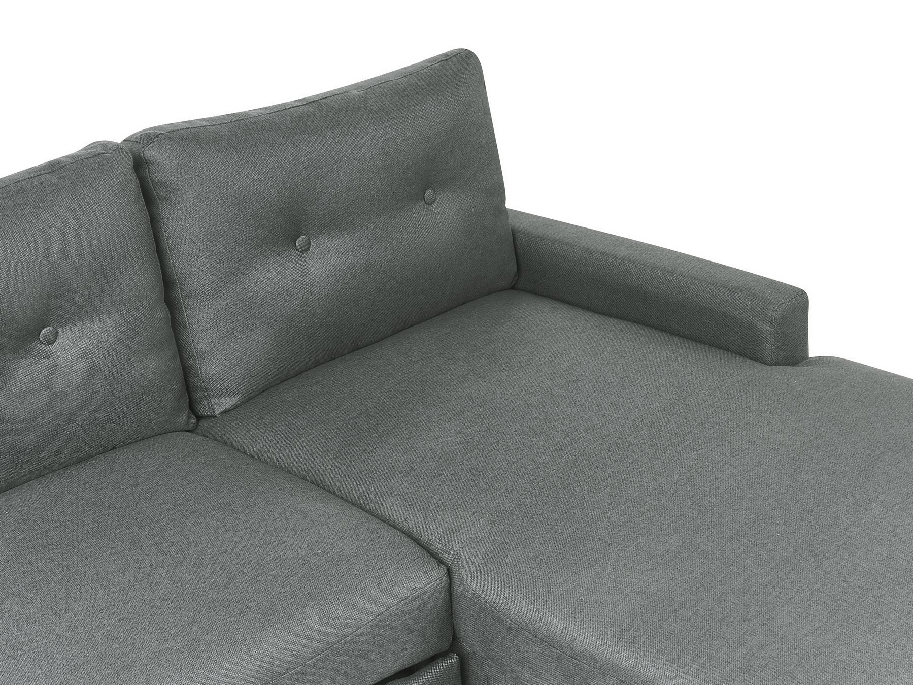 Corner Sofa Bed FLAKK Fabric Dark Grey with Storage 4 Seater Left Hand