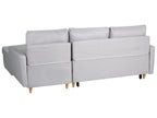 Corner Sofa Bed FLAKK Fabric Light Grey with Storage 4 Seater Left Hand