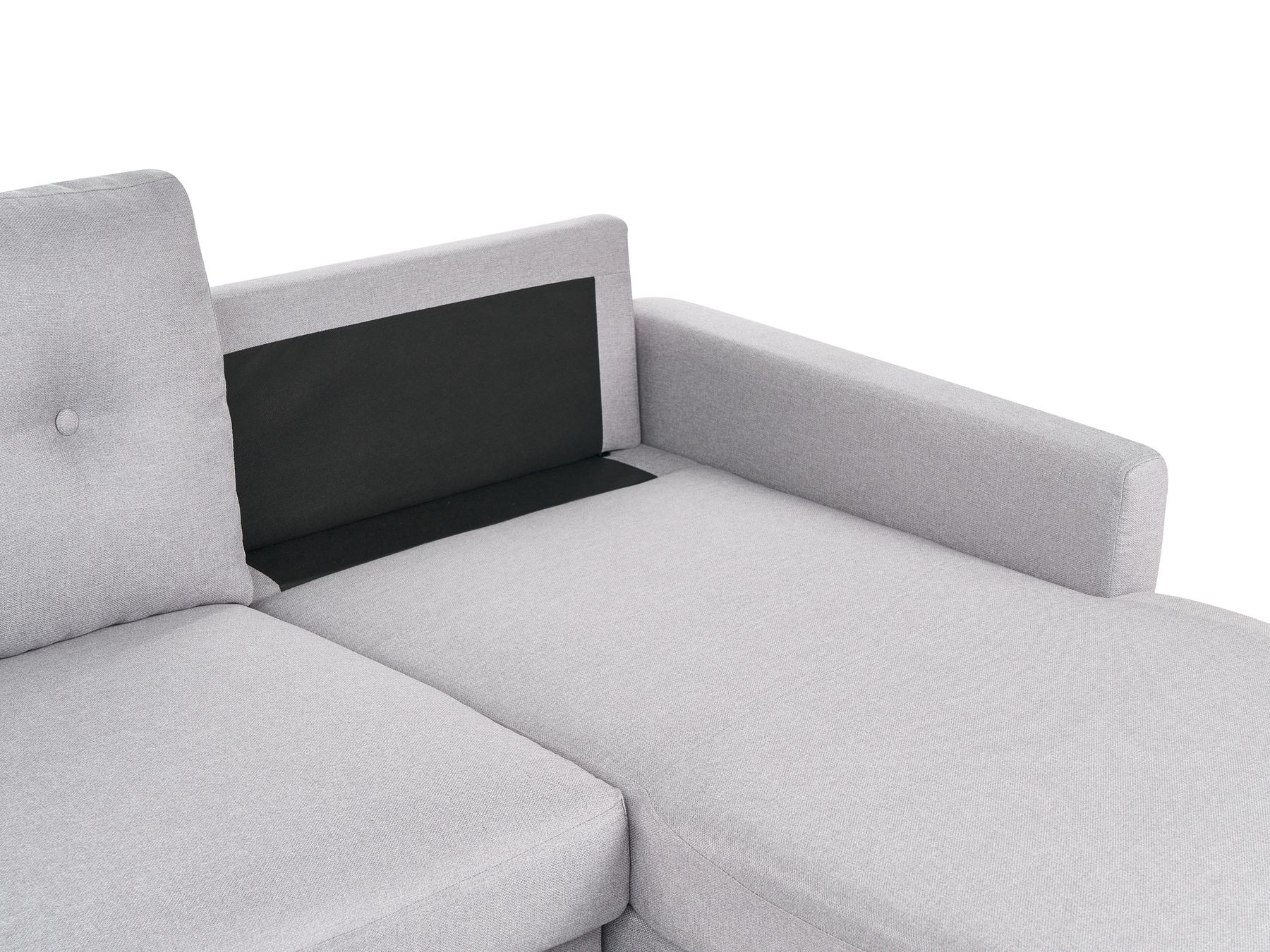Corner Sofa Bed FLAKK Fabric Light Grey with Storage 4 Seater Left Hand