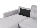 Corner Sofa Bed FLAKK Fabric Light Grey with Storage 4 Seater Right Hand