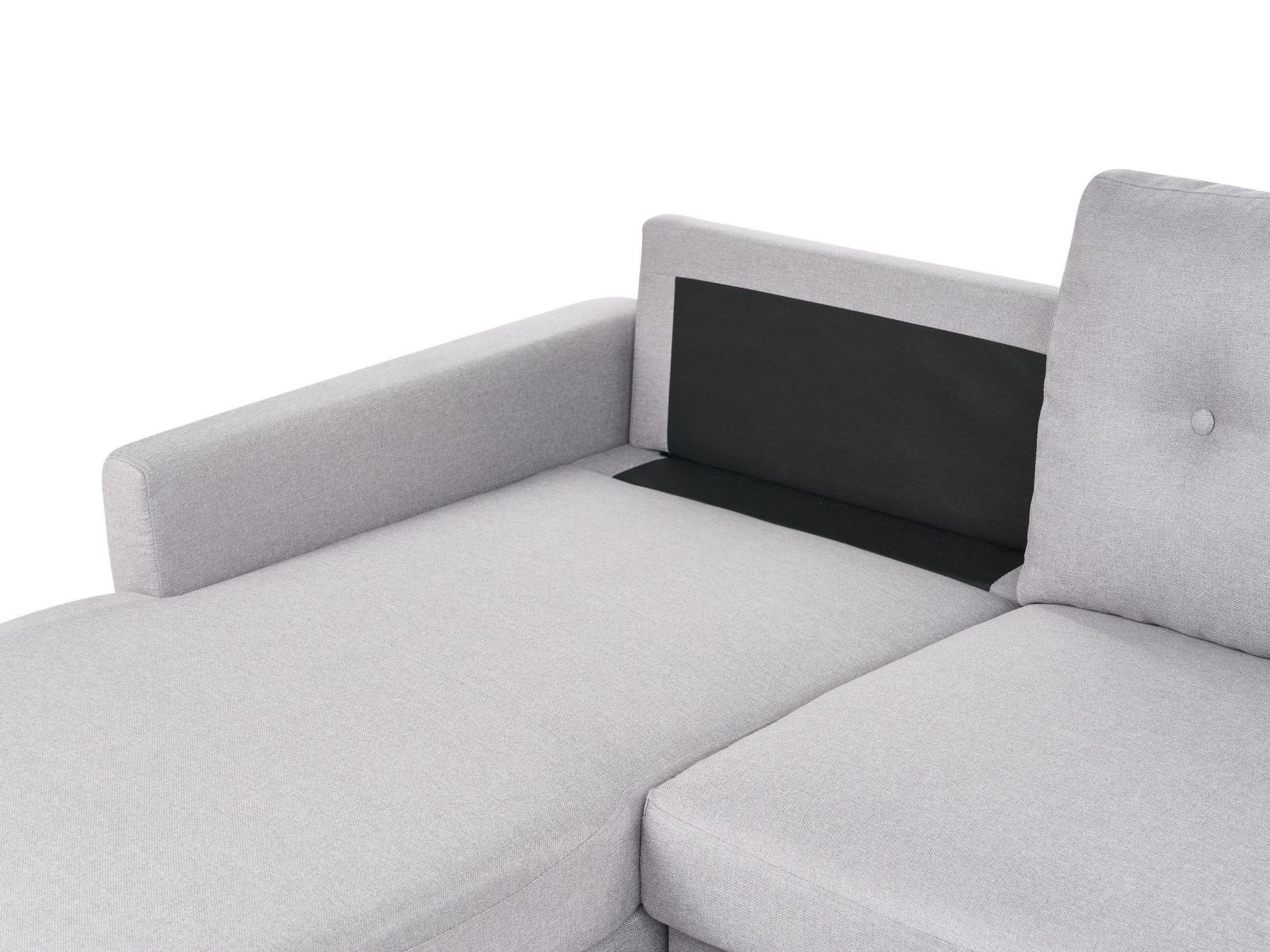 Corner Sofa Bed FLAKK Fabric Light Grey with Storage 4 Seater Right Hand