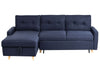Corner Sofa Bed Fabric Navy Blue with Storage 4 Seater Right Hand