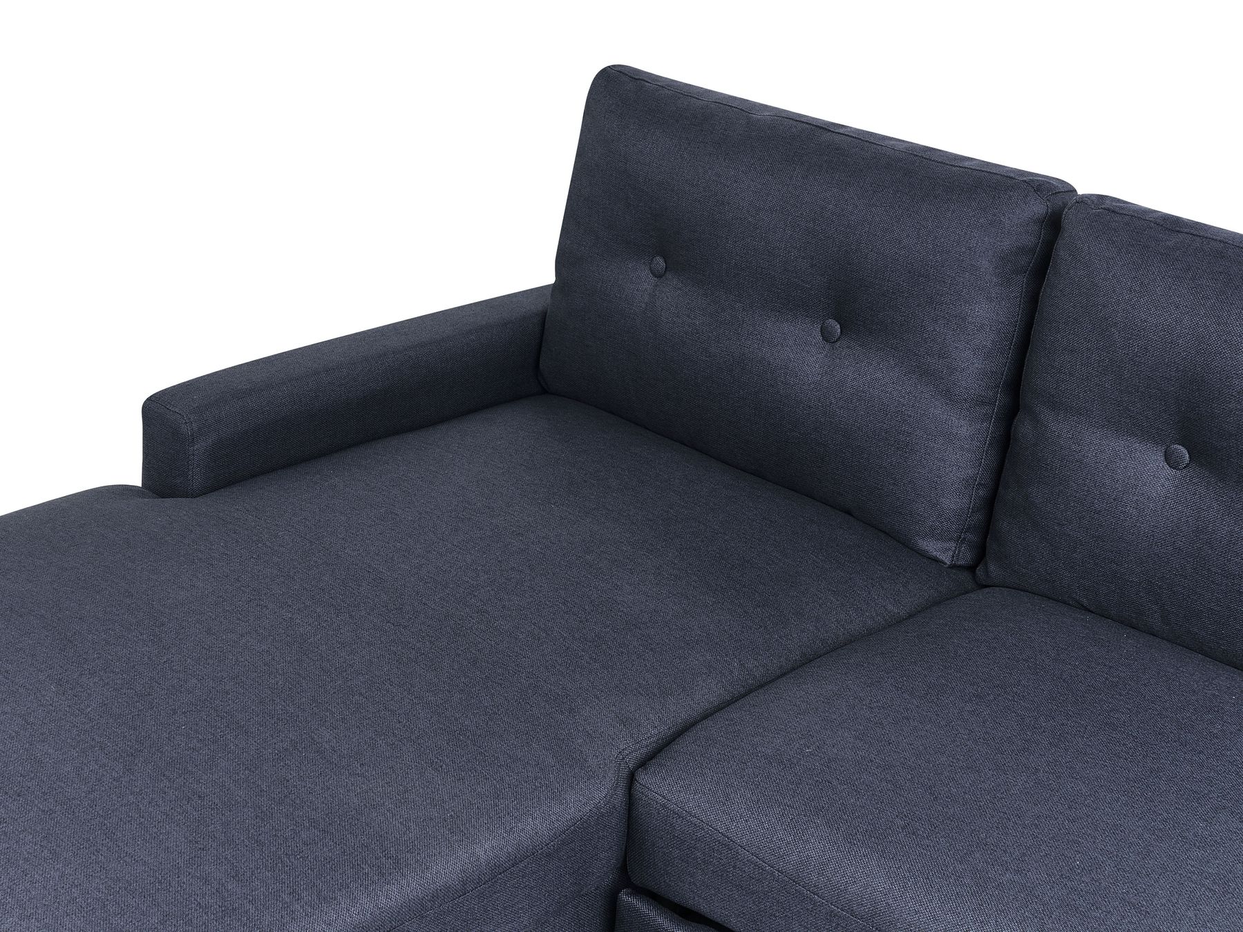 Corner Sofa Bed FLAKK Fabric Navy Blue with Storage 4 Seater Right Hand