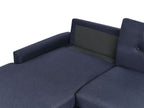 Corner Sofa Bed FLAKK Fabric Navy Blue with Storage 4 Seater Right Hand