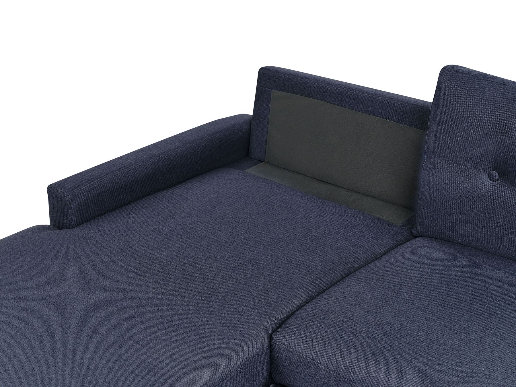 Corner Sofa Bed FLAKK Fabric Navy Blue with Storage 4 Seater Right Hand