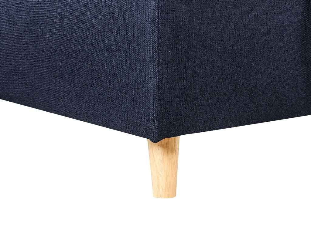 Corner Sofa Bed FLAKK Fabric Navy Blue with Storage 4 Seater Right Hand
