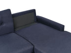 Corner Sofa Bed FLAKK Fabric Navy Blue with Storage 4 Seater Left Hand