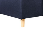 Corner Sofa Bed FLAKK Fabric Navy Blue with Storage 4 Seater Left Hand