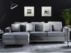 Corner Sofa OSLO Velvet Grey 4 Seater Right Hand