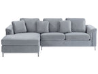 Corner Sofa OSLO Velvet Grey 4 Seater Right Hand